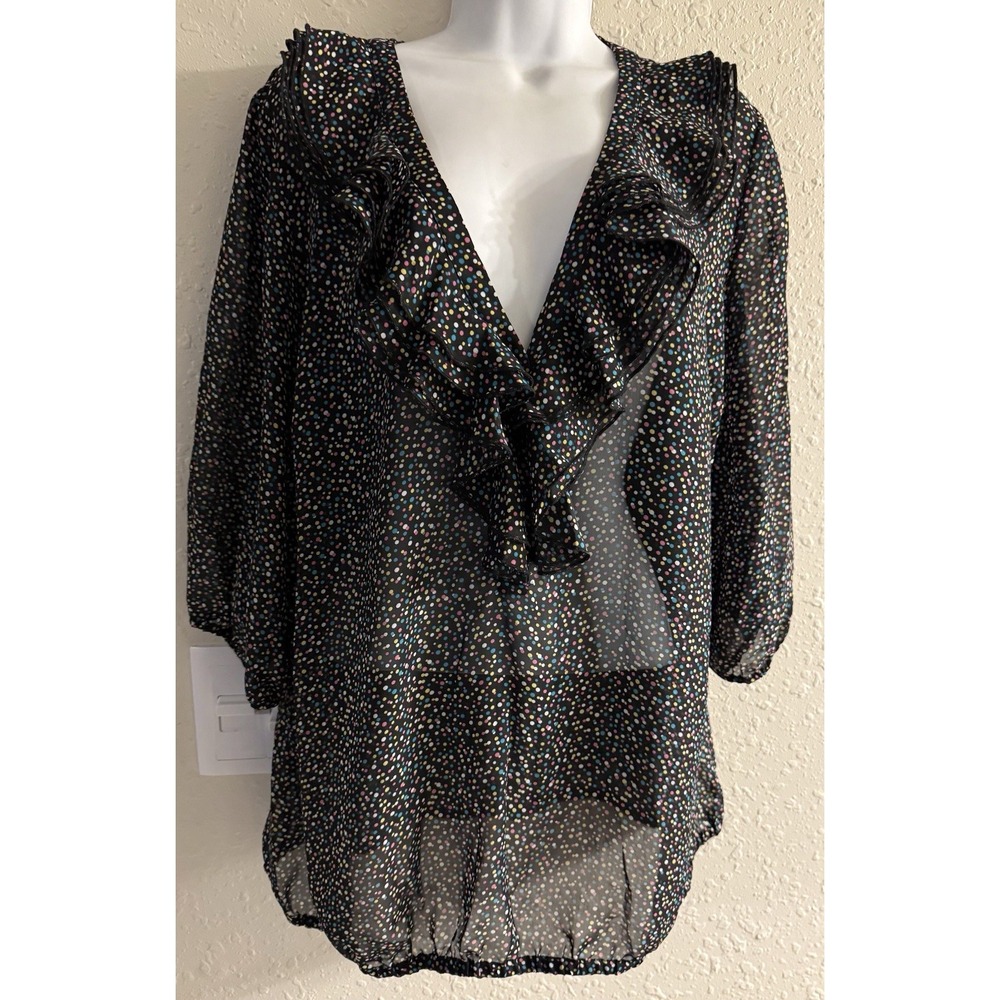 Size 22/24 Lane Bryant Ruffled Sheer Multi Top #1031*8*